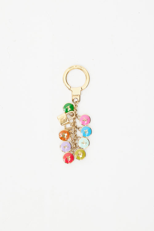 Louis Vuitton Gold & Multicolour Charm Keychain