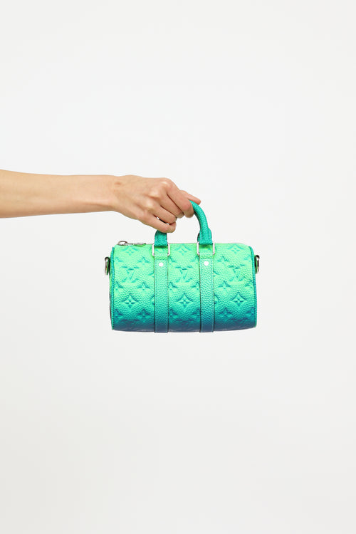 Louis Vuitton Green & Blue Taurillon Keepall Bag