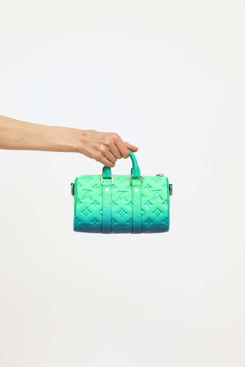 Louis Vuitton Green & Blue Taurillon Keepall Bag