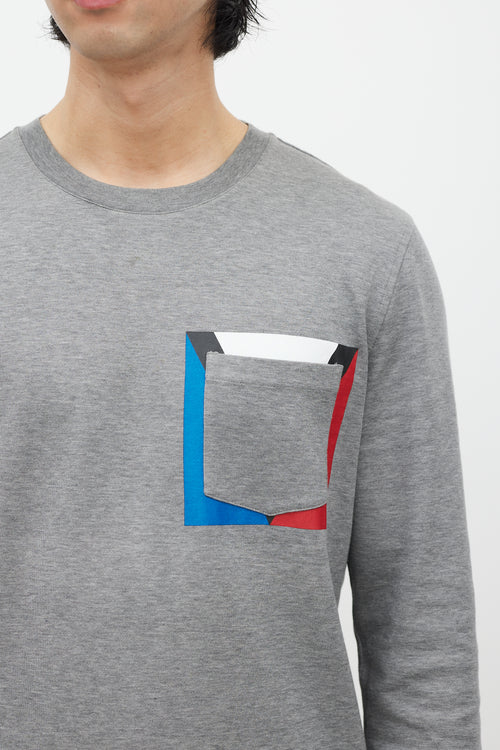 Louis Vuitton Grey & Multicolour Striped Top