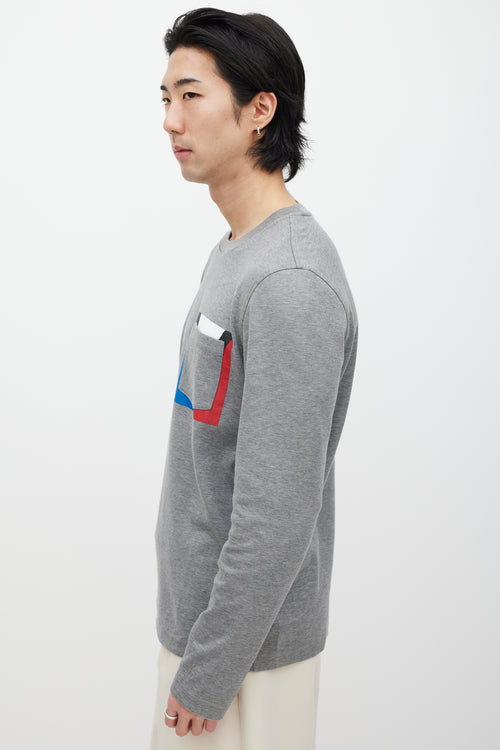 Louis Vuitton Grey & Multicolour Striped Top