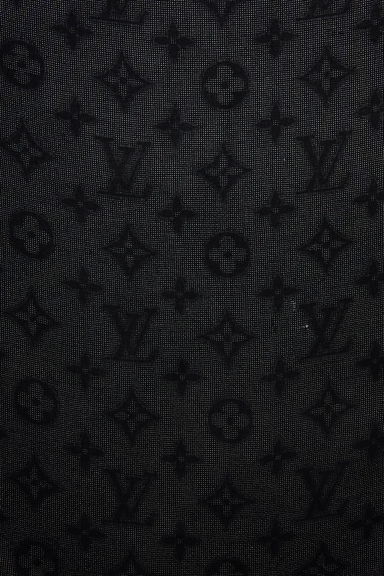 Louis Vuitton Wool & Silk Monogram Fringe Scarf