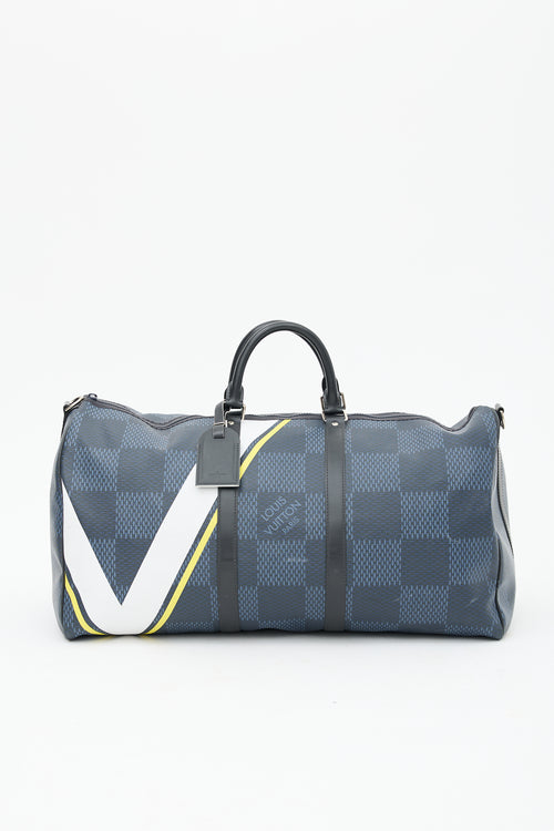 Louis Vuitton Navy America's Cup Keepall 55 Duffle Bag