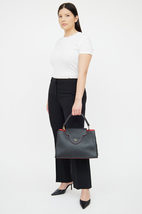 Louis Vuitton Navy & Red Taurillon Capucines Bag