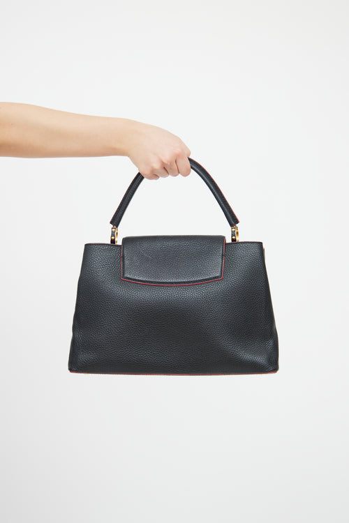 Louis Vuitton Navy & Red Taurillon Capucines Bag