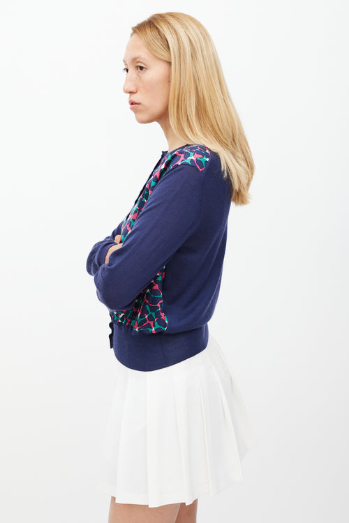 Louis Vuitton Navy & Multicolour Spotted Cardigan