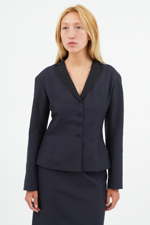 Louis Vuitton Navy & Black Wool Two Piece Suit
