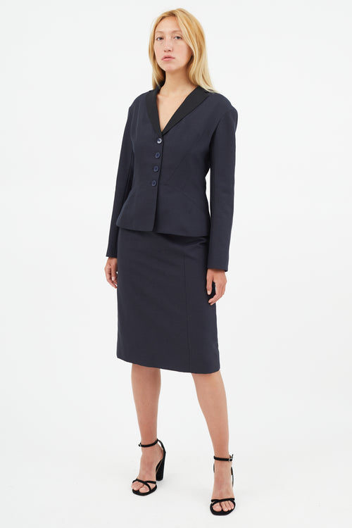 Louis Vuitton Navy & Black Wool Two Piece Suit