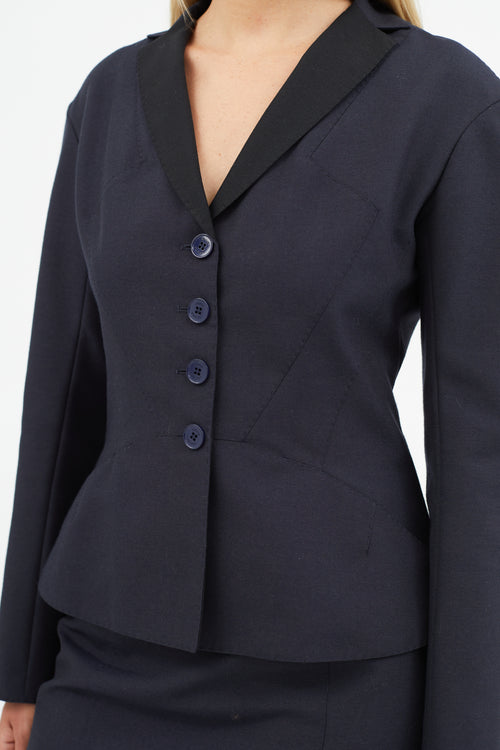 Louis Vuitton Navy & Black Wool Two Piece Suit
