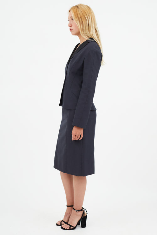 Louis Vuitton Navy & Black Wool Two Piece Suit