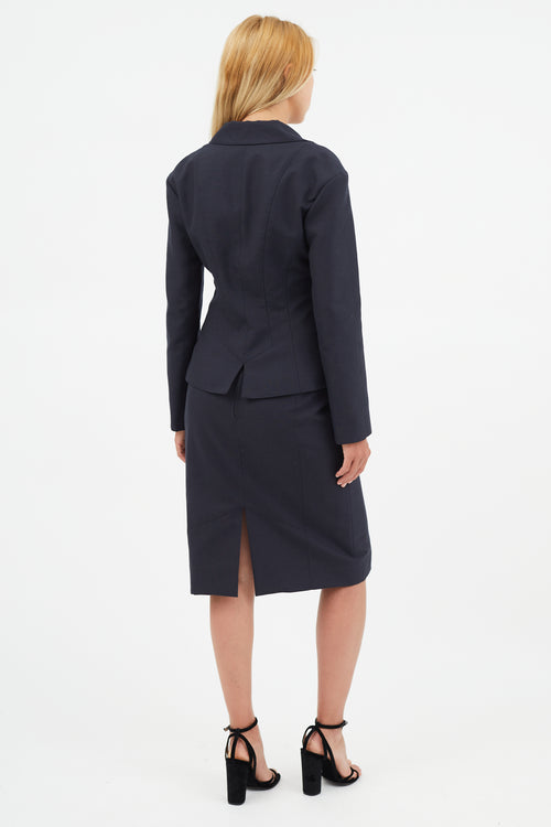 Louis Vuitton Navy & Black Wool Two Piece Suit