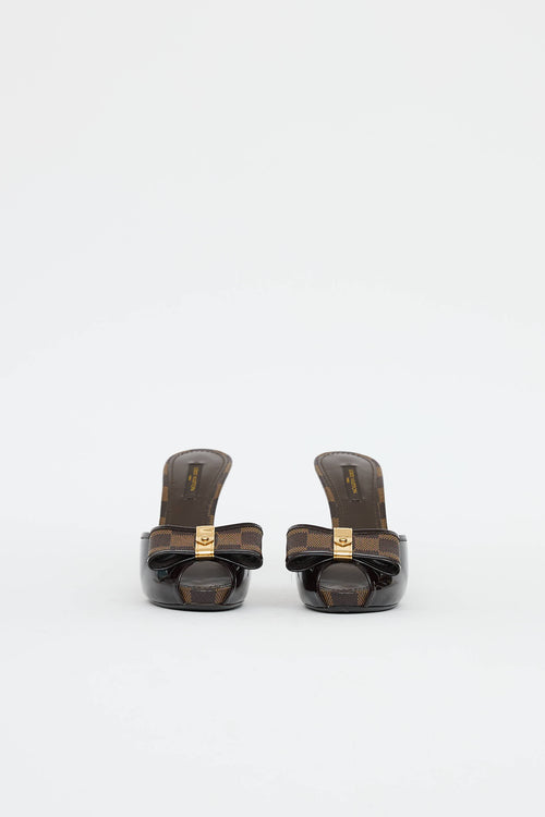 Louis Vuitton Damier Ebene Bow Sandal