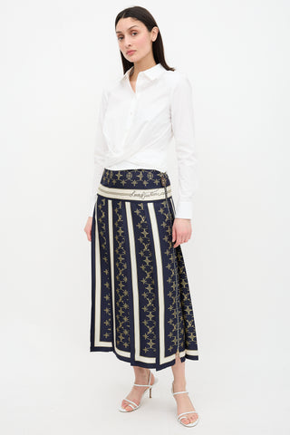Louis Vuitton Silk Nautical Monogram Skirt