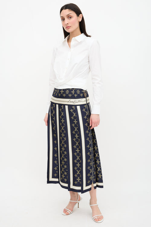 Louis Vuitton Silk Nautical Monogram Skirt
