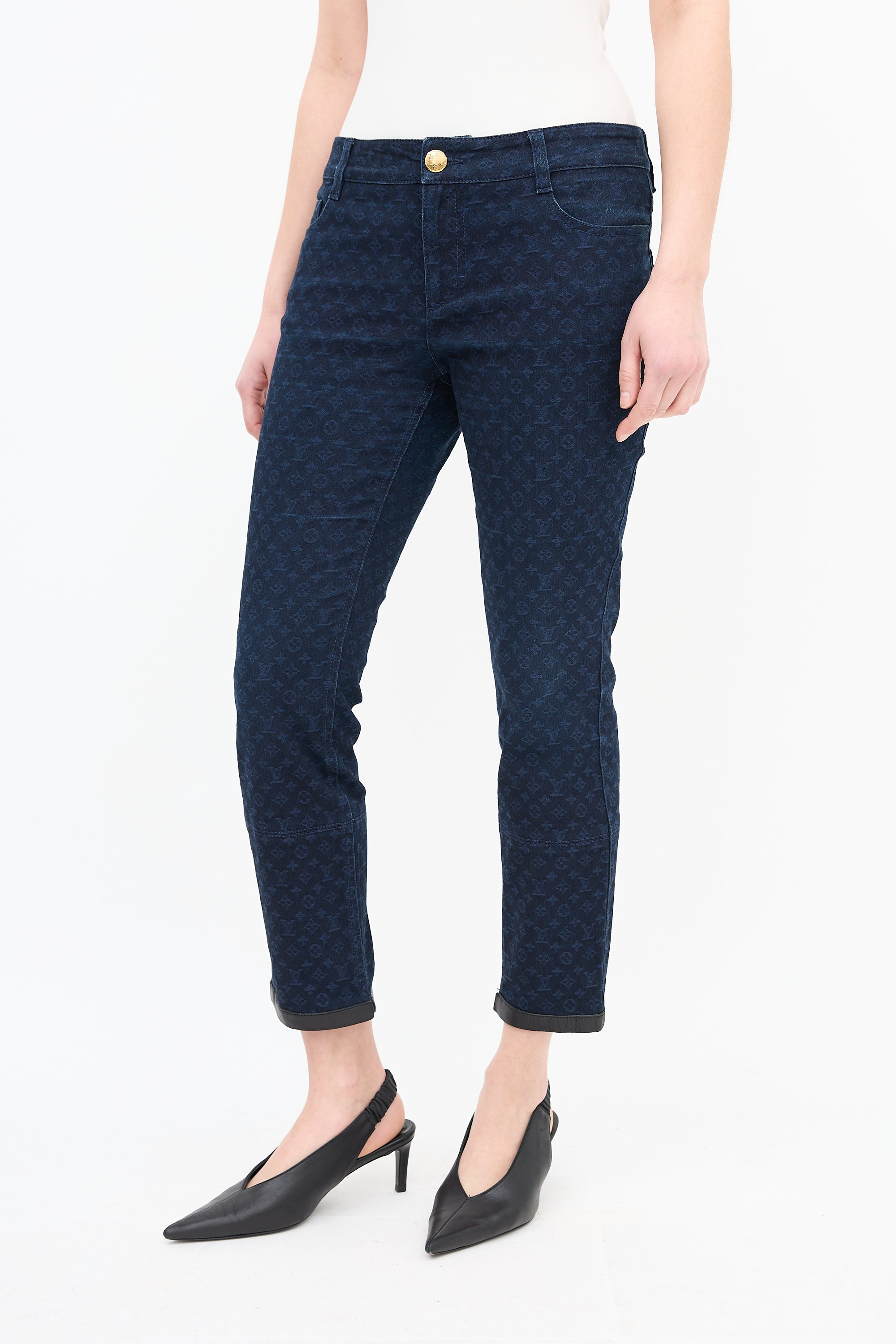 Louis Vuitton Raw Monogram Jacquard Jeans