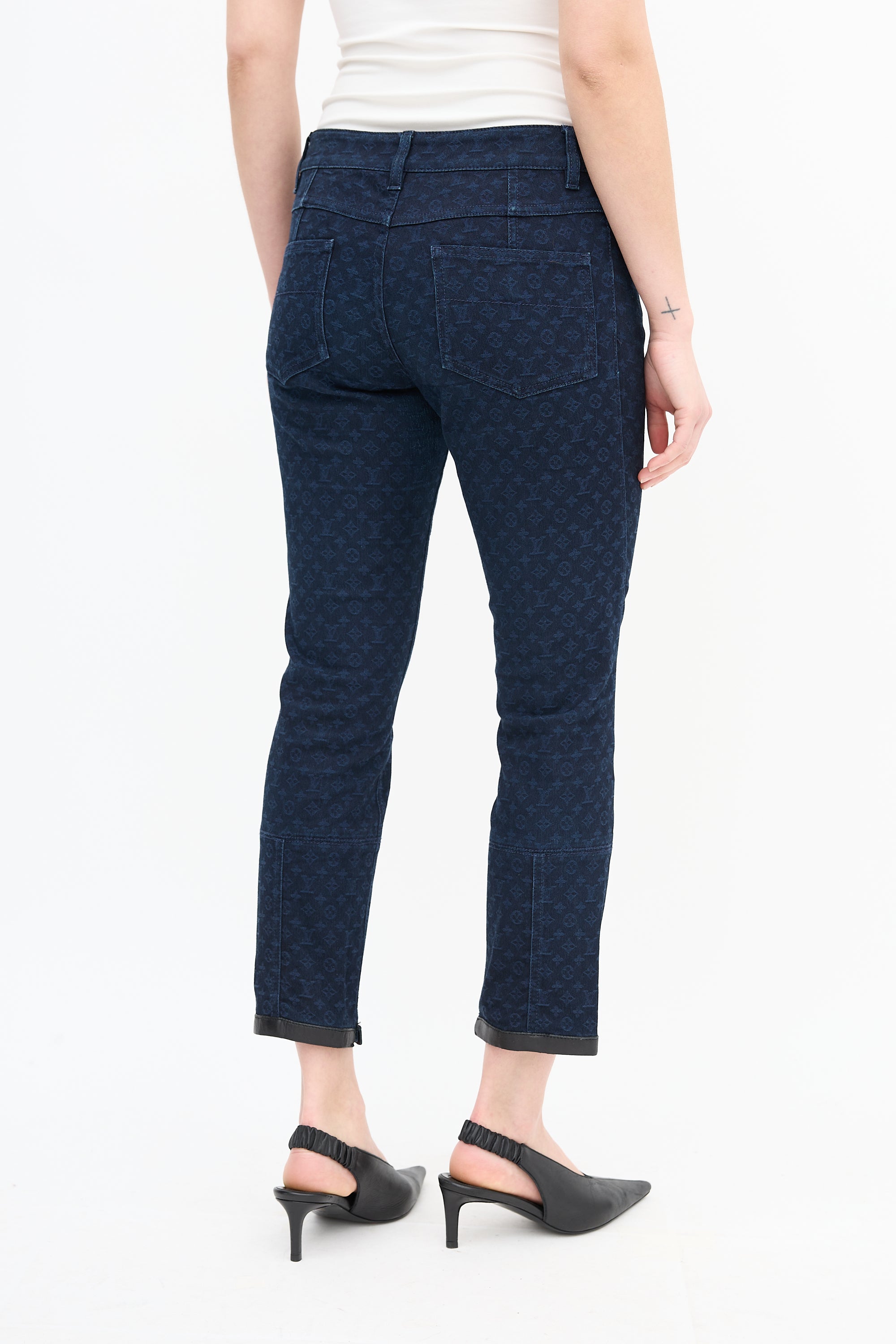 Louis Vuitton Raw Monogram Jacquard Jeans