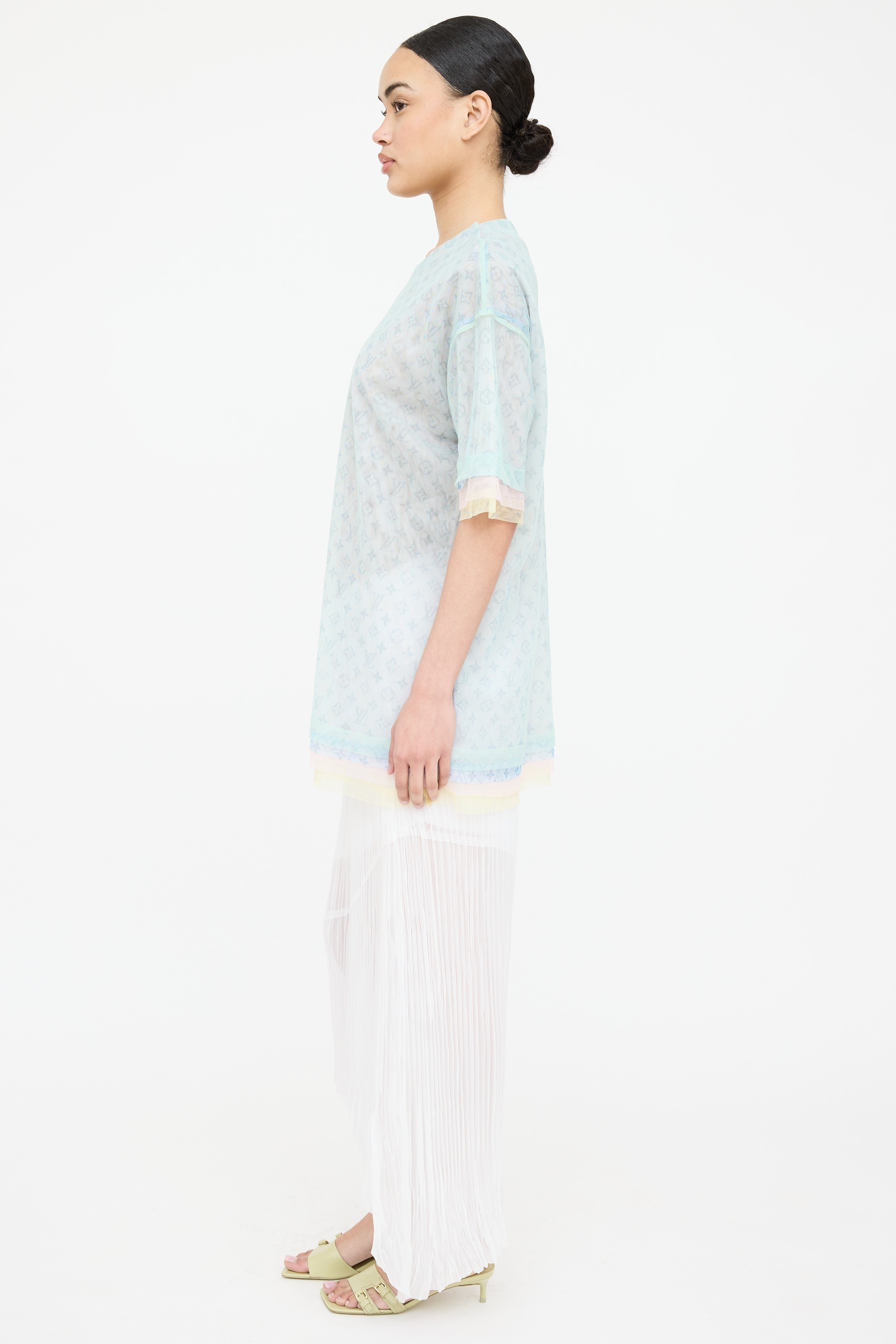Louis Vuitton SS 2020 Layered Mesh Monogram Top
