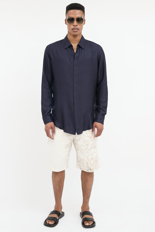Louis Vuitton Silk Monogram Jacquard Shirt