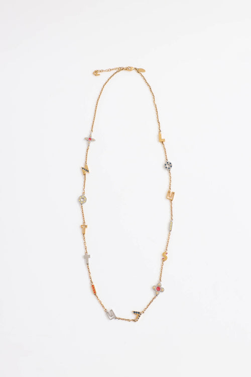 Louis Vuitton Two Tone Love Letter Necklace