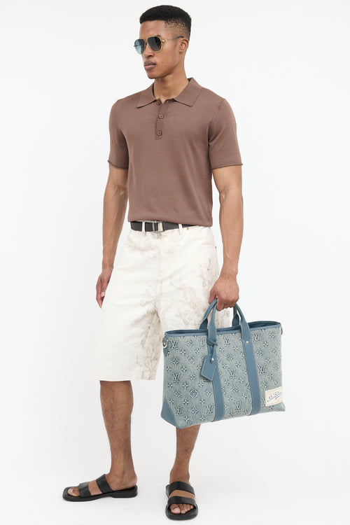 Louis Vuitton Washed Denim Weekend Tote NM Bag