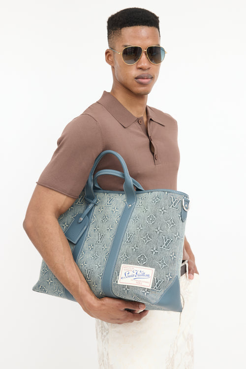 Louis Vuitton Washed Denim Weekend Tote NM Bag