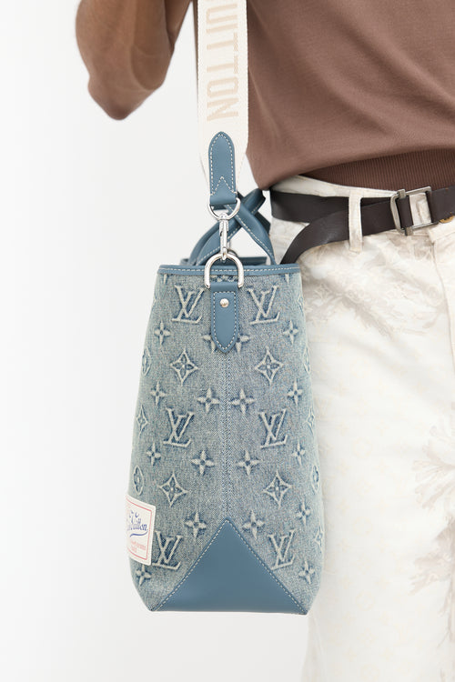 Louis Vuitton Washed Denim Weekend Tote NM Bag