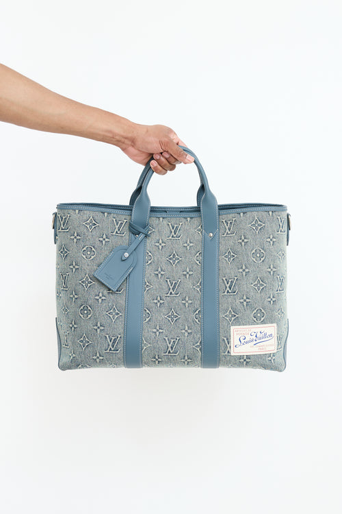 Louis Vuitton Washed Denim Weekend Tote NM Bag