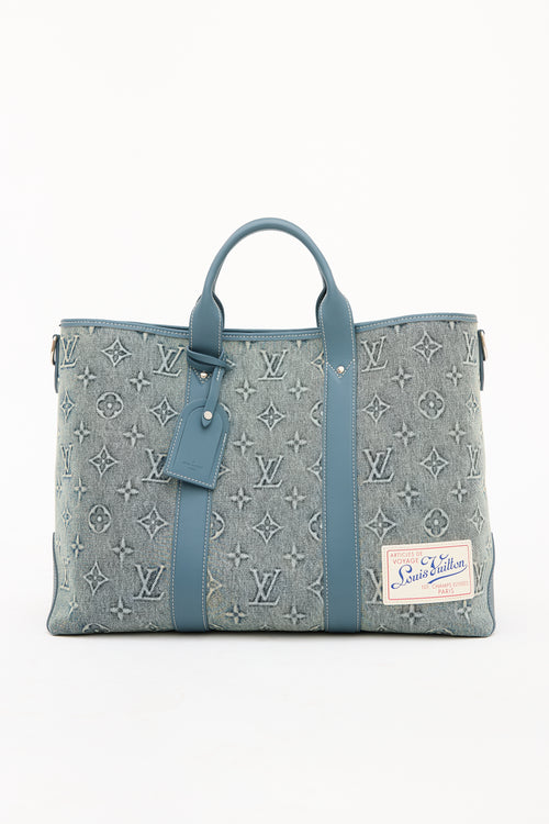 Louis Vuitton Washed Denim Weekend Tote NM Bag