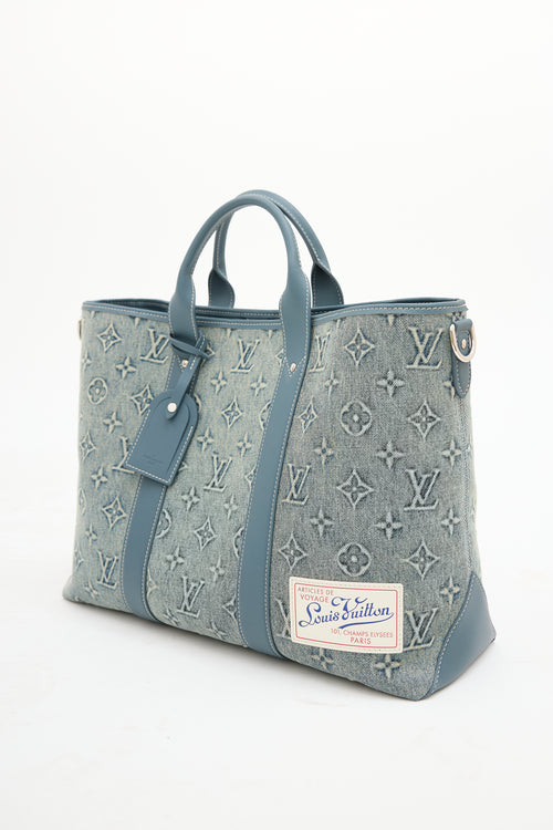 Louis Vuitton Washed Denim Weekend Tote NM Bag