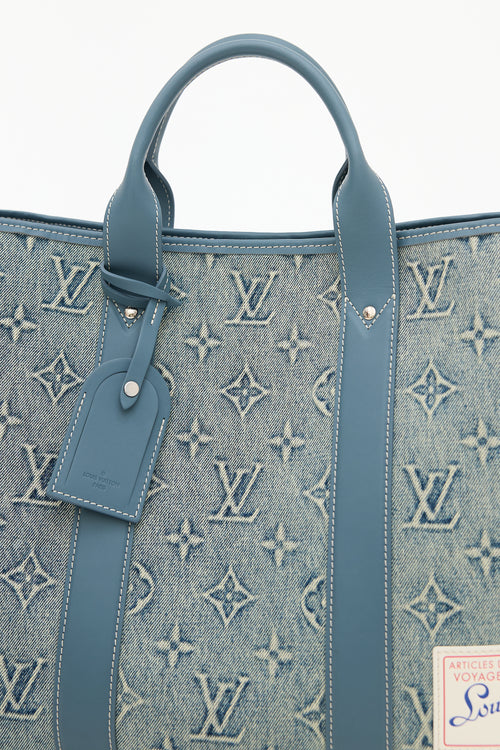 Louis Vuitton Washed Denim Weekend Tote NM Bag