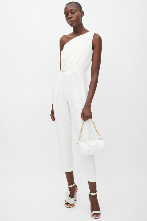 Louis Vuitton White Leather Monogram Papillon Bag