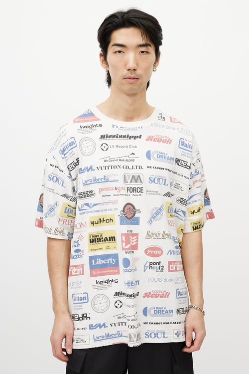 Louis Vuitton White & Multicolour Freedom Logo T-Shirt
