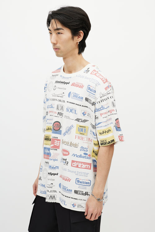 Louis Vuitton White & Multicolour Freedom Logo T-Shirt
