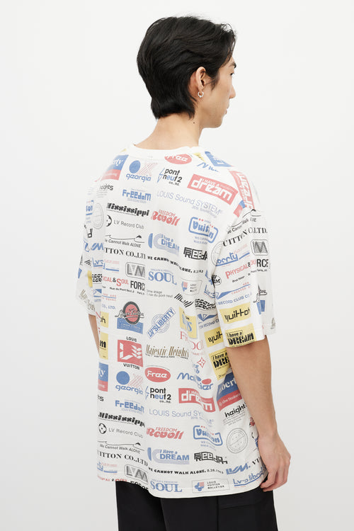 Louis Vuitton White & Multicolour Freedom Logo T-Shirt
