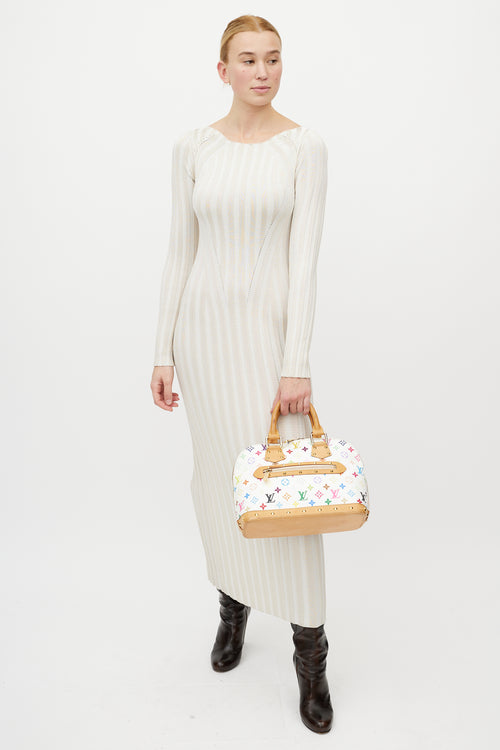 Louis Vuitton X Takashi Murakami 2003 White & Multicolor Alma PM Bag