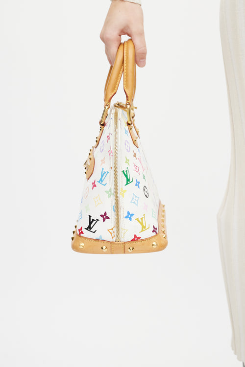 Louis Vuitton X Takashi Murakami 2003 White & Multicolor Alma PM Bag