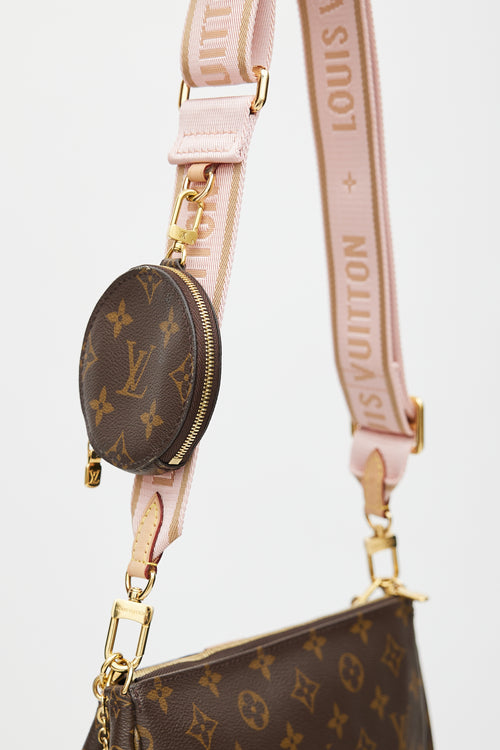 Louis Vuitton 2024 Brown & Pink Monogram Multi Pochette Accessoires  Bag