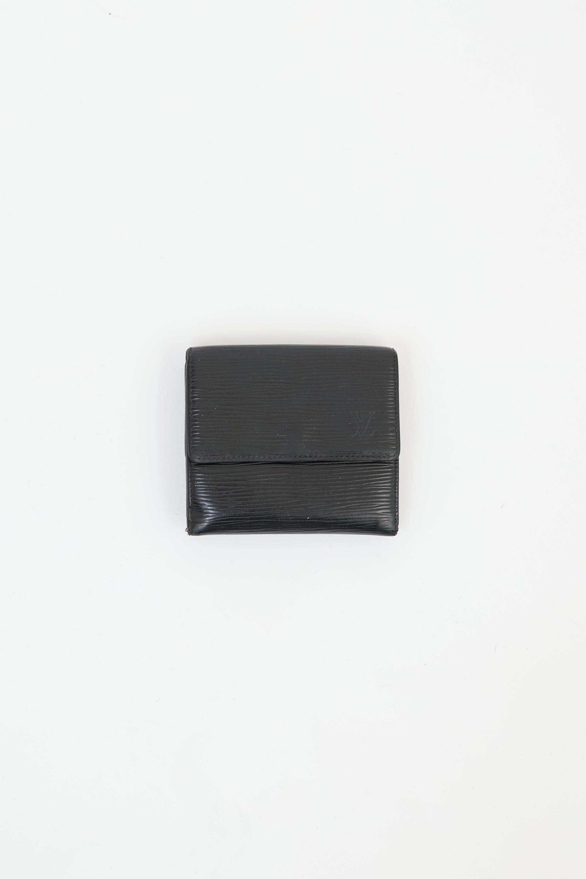 Louis Vuitton Black Epi Leather Elise Double Flap Wallet