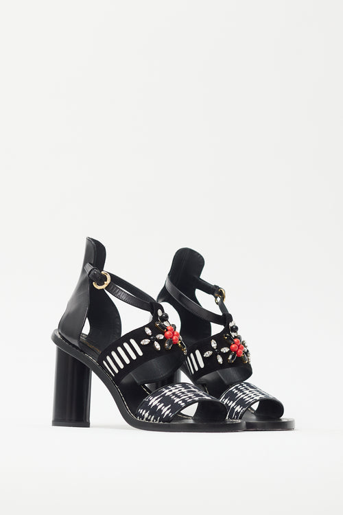 Louis Vuitton Black & Multicolour Embellished Heel