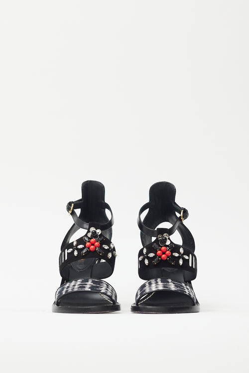Louis Vuitton Black & Multicolour Embellished Heel