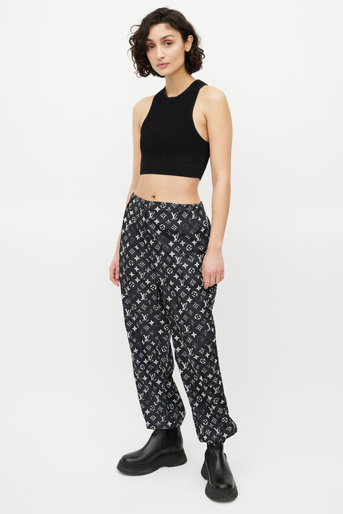 Louis Vuitton Black & White Monogram Track Pant