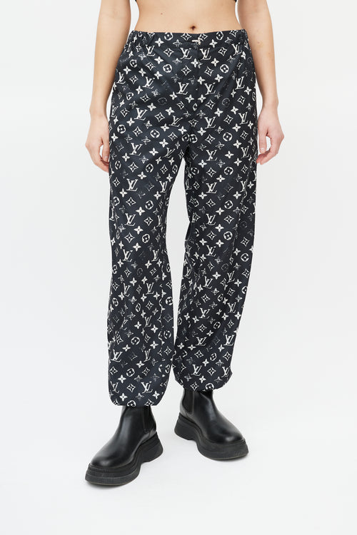 Louis Vuitton Black & White Monogram Track Pant