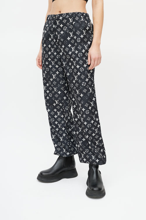 Louis Vuitton Black & White Monogram Track Pant