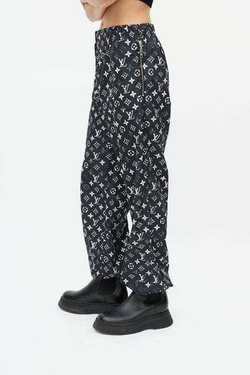 Louis Vuitton Black & White Monogram Track Pant