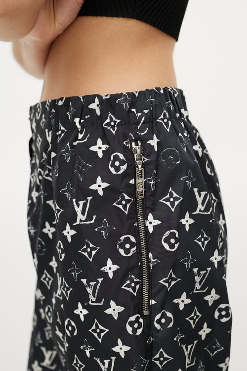 Louis Vuitton Black & White Monogram Track Pant