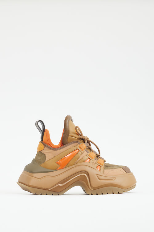 Louis Vuitton Brown & Orange Archlight 2.0 Platform Sneaker