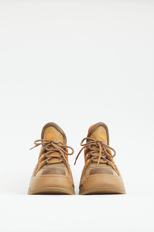 Louis Vuitton Brown & Orange Archlight 2.0 Platform Sneaker