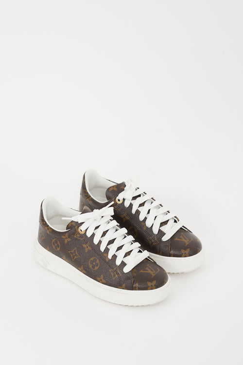 Louis Vuitton Brown & White Time Out Monogram Sneaker