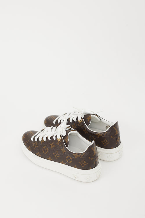 Louis Vuitton Brown & White Time Out Monogram Sneaker