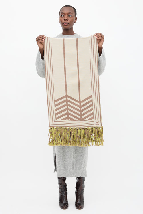 Louis Vuitton Brown & Multi Wool Intarsia Scarf